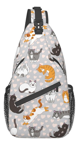 Voohddy Lindo Gato Gatito Sling Bag Mujeres Hombres Animal