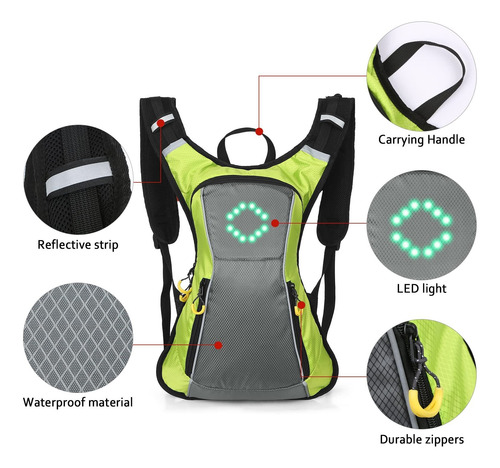 Mochila Con Señal De Giro Led Mochila Reflectante