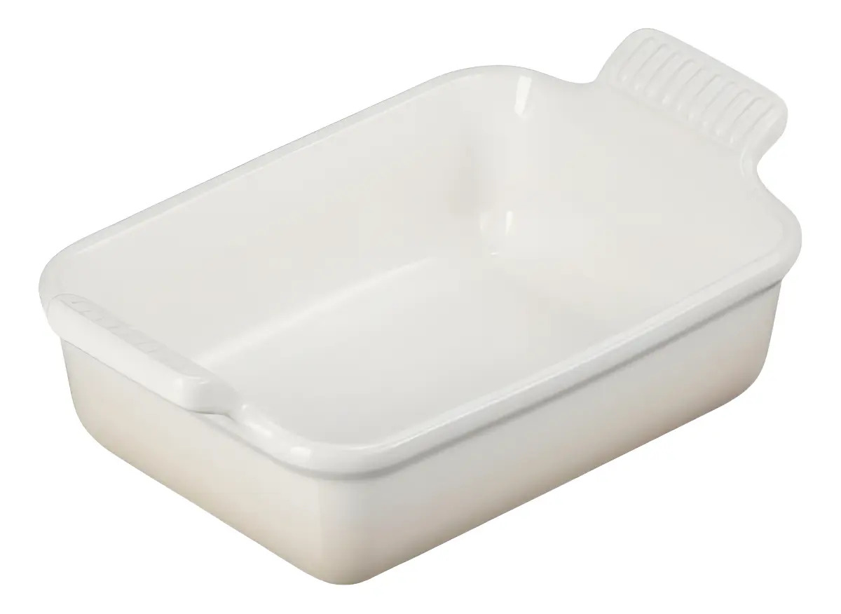 Travessa Retangular Heritage 19 Cm Meringue Le Creuset Cor Branco