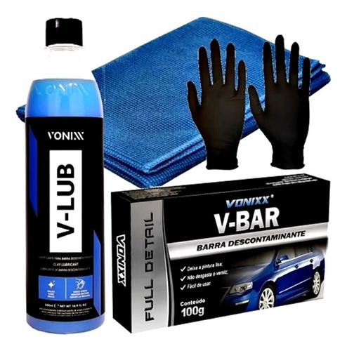 Clay Bar Massa V-bar 100g Lubrificante V-lub Pano Vonixx