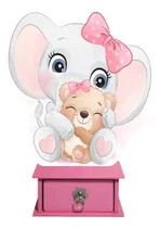 Comprar Baby Shower Niña Elefante 6 Alhajeros Centro Mesa Decoración