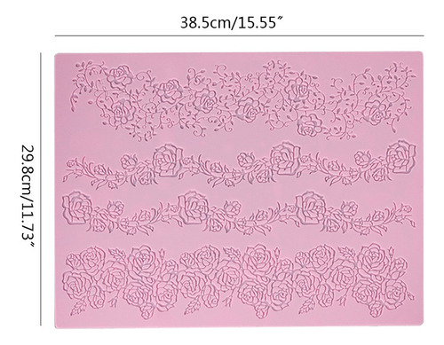 Molde De Silicona De Encaje Rosa Molde For Fondant Pastel D