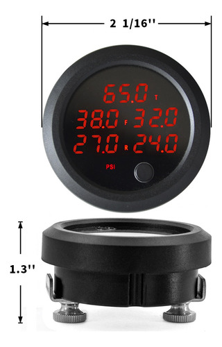 Medidor De Pressão De Suspensão Pneumática Duplo Led Vermelh