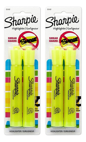 Sharpie Pp Accent Tank-style Fluorescent Yellow, 2 Blísteres