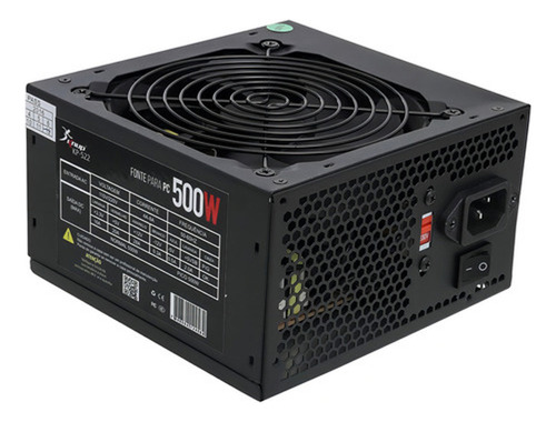 Fonte De Alimentação Para Pc Knup Kp-522 500w 127v/220v Cor Preto 127/220v