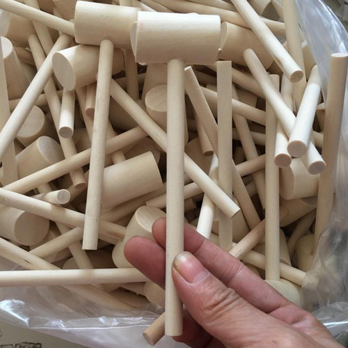 5 X 10 Juego De Mini Martillos De Madera Para Niños 14,7cm