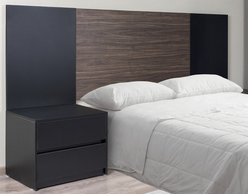 Cabecera Flotante Matrimonial Para Cama Diseño Moderno Color Nogal Británico