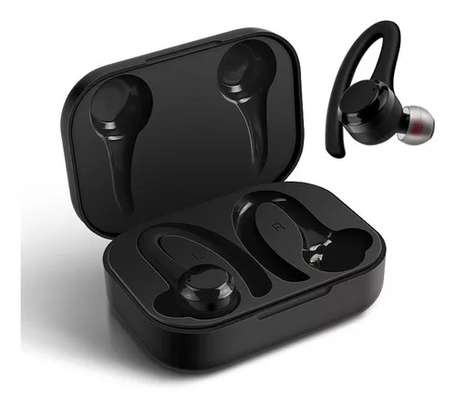 Auriculares inalámbricos Bluetooth deportivos con gancho para la oreja con  cancelación de ruido, color negro