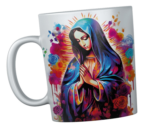 Taza Virgencita De Guadalupe Maria Arte Acuarela, Regalo M45
