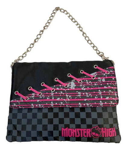 Monster  High Bolsa Para Chicas Hermosa Acabado De Los Herrajes Metaico Plata Color Negro Color De La Correa De Hombro Plata