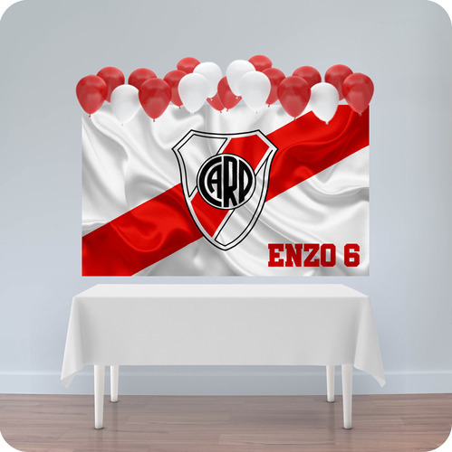 Banner Fondo Candy Bar Cumpleaños River Plate 100x50