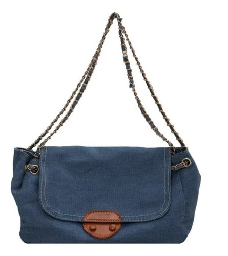 D Bolsa Mensageiro Mujer Vintage Cor Jeans Pequena