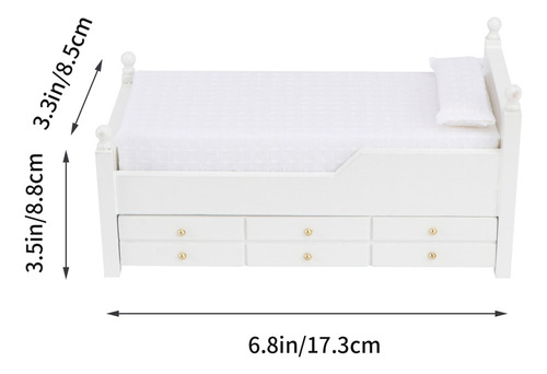 Mueble De Cama Con Cajones En Miniatura 1/12 Mini House, Mod