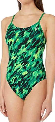 Traje De Baño Verde Tyr Durafast Cutoutfit Dama Talla 30  S 