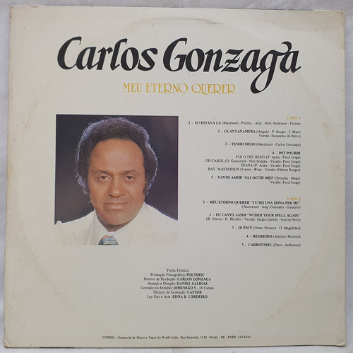 Lp Disco Carlos Gonzaga - Meu Eterno Querer (Usado)