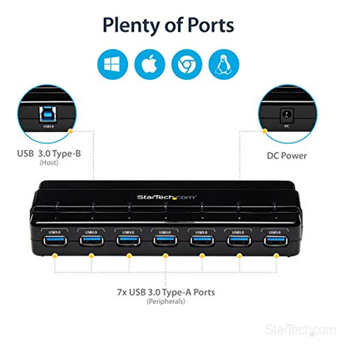 Startech.com Hub Usb 3.0 De 7 Puertos De Hasta 5 Gbps 7 X Us