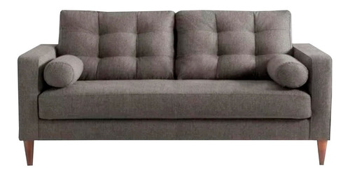 Sofa Sillon 2 Cuerpos 1.40m Premium Diseño Escandinavo Retro Vintage Nordico En Chenille Antidesgarro Patas De Madera