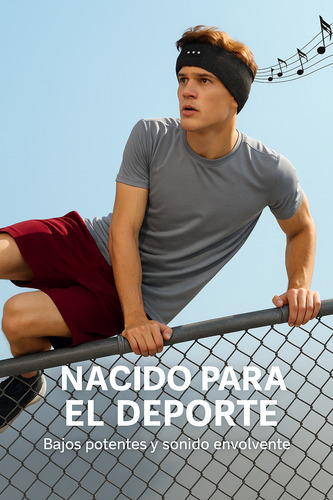 Auriculares Inalámbricos Diadema Bluetooth Deportiva Dormir Negro