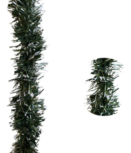 Imagen 2 de 10 de Lameta Guirnalda Navideña Verde Nevada Puntas Blanca Navidad