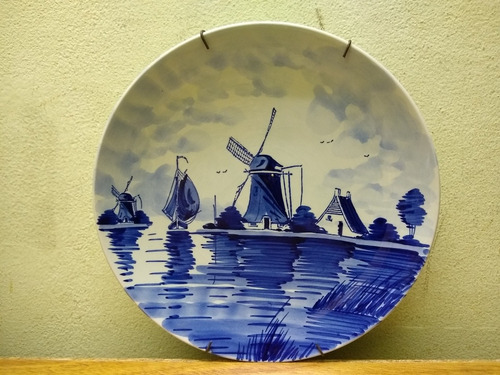 Plato Delft Made In Holland Con Atril Para Colgarlo Antiguo (Usado)