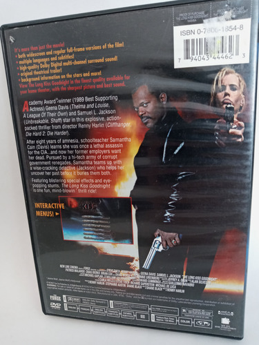 The Long Kiss Goodnight Dvd Geena Davis & Samuel Jackson (Usado)