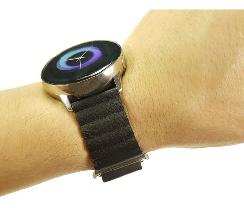 Pulseira 20mm Couro Loop Para Amazfit Bip - Amazfit Gtr 42mm Cor Preto