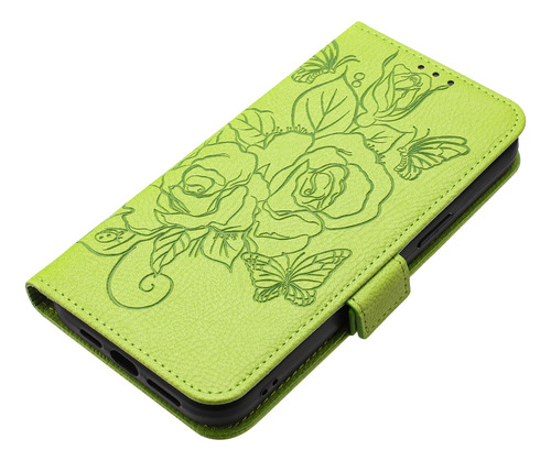 Funda De Piel Con Estampado De Rosas Para Motorola Serie G71, Función Atril, Cierre De Mariposa, Cartera, Ranuras Para Tarjetas, Bloqueo Rfid