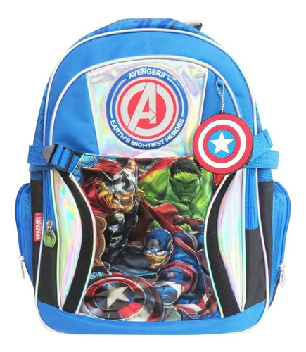 Mochila Escolar Avengers Sp558 Color Azul Diseño Estampada 18l