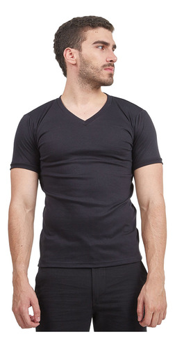 Camiseta Cuello V  Manga Corta Para Hombre Santana