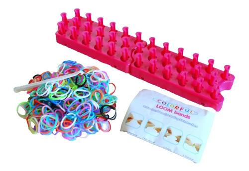 Kit Pulsera Rainbow Loom Telar Ligas Aguja Juguete Niña