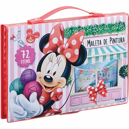 Maleta Para Pintura Minnie Completa Plastica Molin