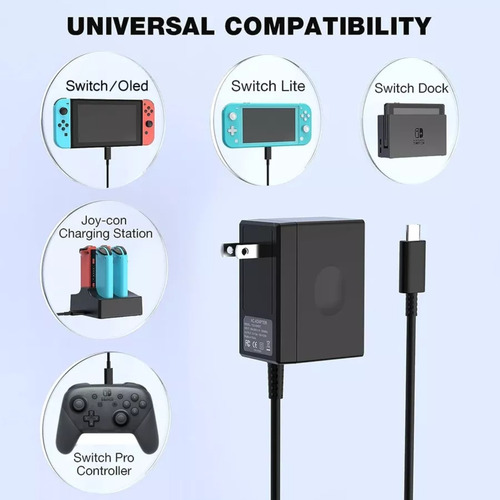 Adaptador Cargador Corriente Compatible Nintendo Switch Tv