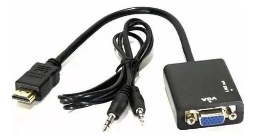 Cabo Conversor Hdmi Adaptador Para Vga Com Saída P2 De Áudio