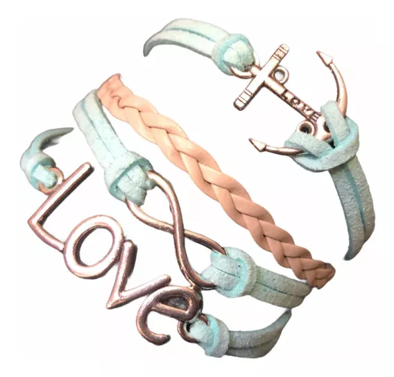 Pulsera Con Dijes De Love, Infinito Y Ancla