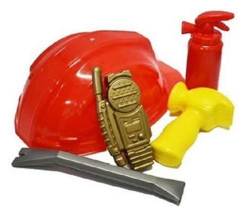 Kit Bombero Con Casco Irv Toys Oficio Fuego Juego Infantil