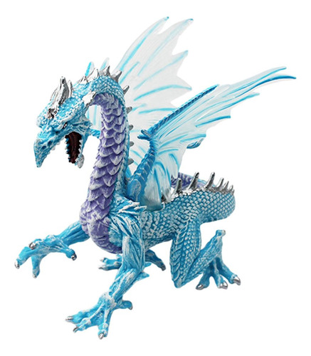 Estatueta De Dragão Realista, Figura De Ação De Azul