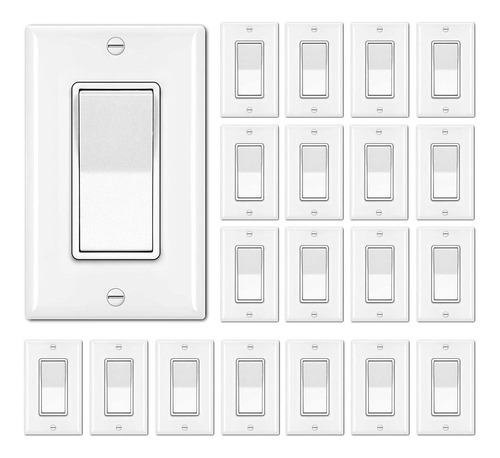 Bestten - Interruptor De Luz De Pared Con Placa De Pared, 15