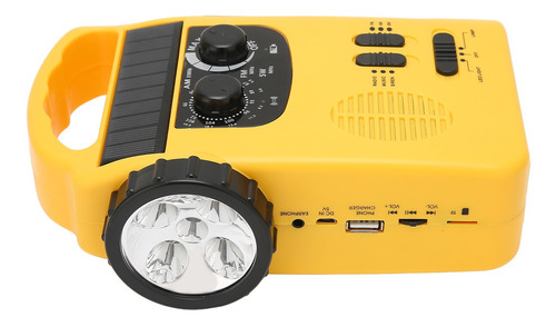 Linterna De Radio Led De Manivela Solar Am Fm Sw Emergency