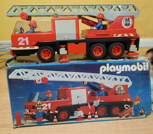 Playmobil Camion Bomberos 1981 Con Caja Original Y 5 Muñecos