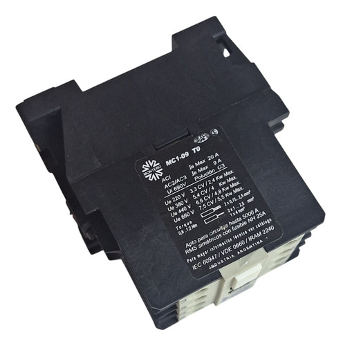 Contactor Tripolar Mc1-9 Amp 1 Nc Bobina 380 V Montero