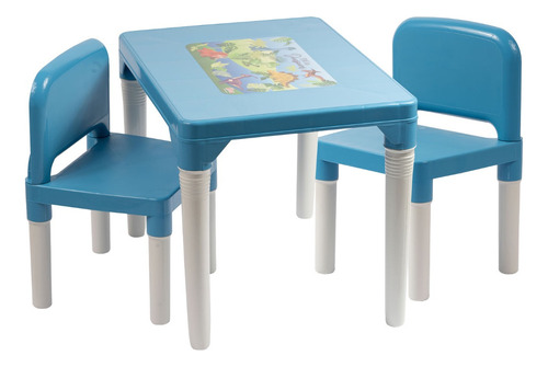 Mesinha Infantil Para Atividades Com 2 Cadeira Baby Hercules Cor Azul