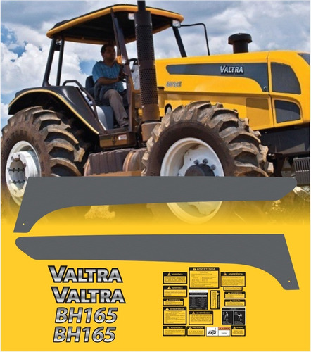 Adesivos Faixa Trator Valtra Bh165 Resinado + Etiqueta F729 Cor Padrão