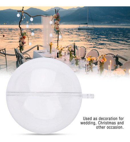 Adornos De Bolas De Plástico Transparentes, Rellenables, 20