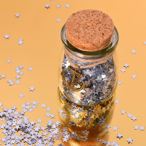 Confetti Mini Estrellas Plateadas 6mm 30gr.