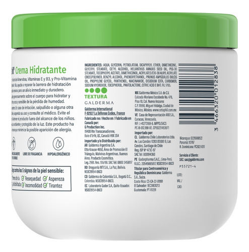 Crema Hidratante Corporal Cetaphil Para Piel Sensible Seca a Muy Seca 453 gr
