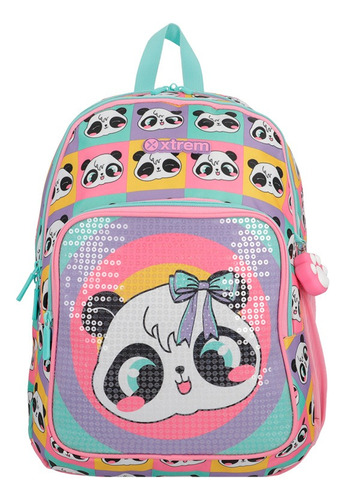 Mochila Xtrem Hopper 4xt Multicolor Panda Diseño de la tela Lisa