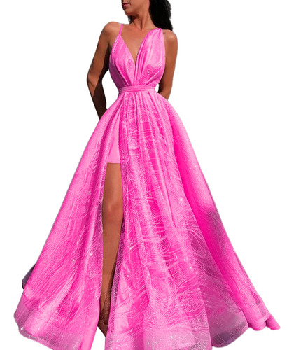 Vestido A La Moda, Patchwork, Sin Mangas, Cuello En V, Liso,