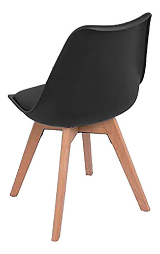 Imagen 2 de 4 de Silla Eames Tulipan Negra Base En Madera