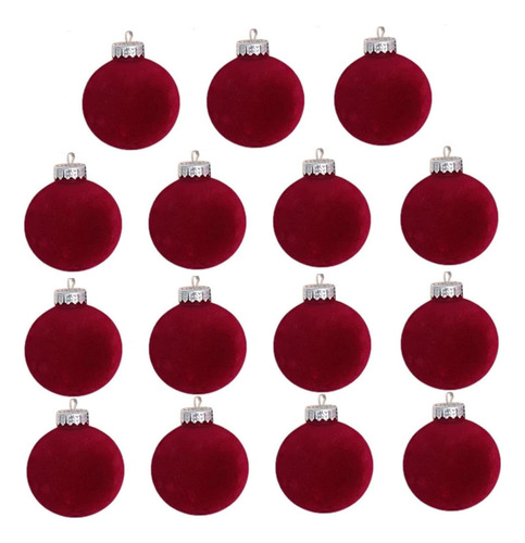 Para Velvet Balls De Navidad 15pcs Rojo Oscuro 3.15 Adornos
