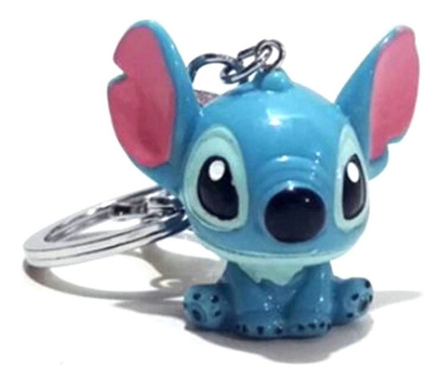 Imagen 1 de 3 de Llavero Stitch Figura Gashapon Sentado Azul Precioso Cute